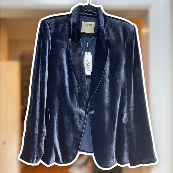 NWOT L'AGENCE Chamberlain Velvet Blazer, 14 - Picture 13 of 14